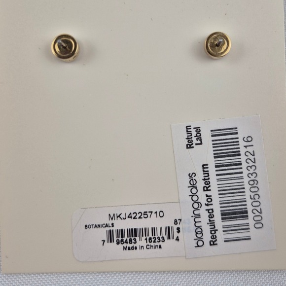 Michael Kors Gold Tone Square Crystal Stud Earrings MKJ4225710 Botanicals NWT - Picture 3 of 3
